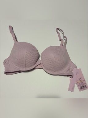 Wild Fable Lightly Lined Pointelle Bra Lilac 34A NWT